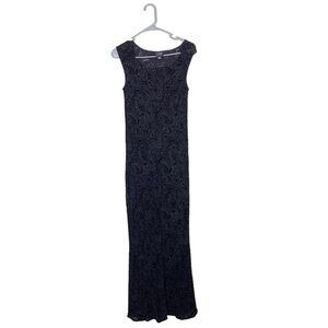 Citron Santa Monica vintage rayon silk floral maxi dress size small whimsygoth